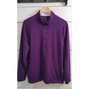 Graham Luxe Purple Stretch Jacket-1/4-Zip-Performance/Golf-Large-Pockets EUC